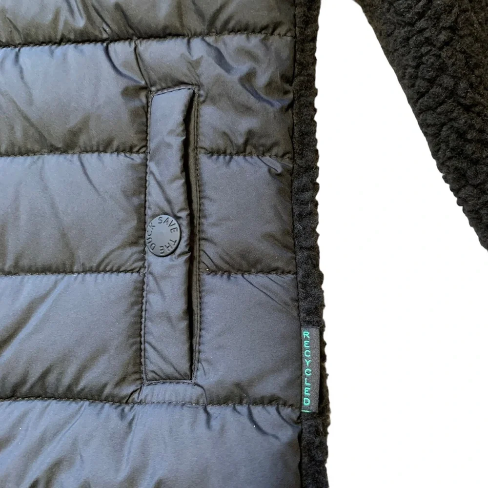 Save The Duck Kids' Derik Hooded Recycled Puffer Jacket In Black Size 12